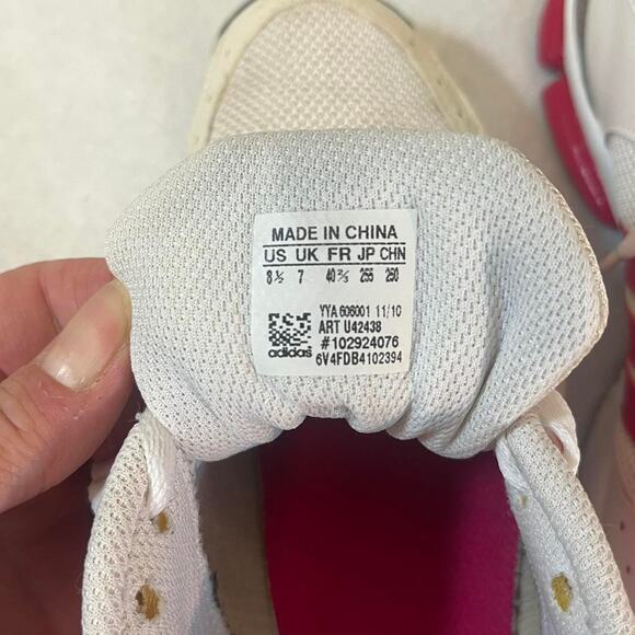 Adidas Trainers ART U42438 White w/ Pink stripe Women Size 8.5 - Picture 8 of 8